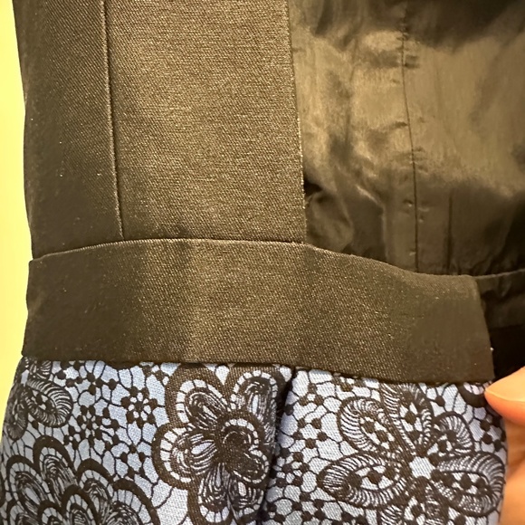 TIBI Natalia Peplum Backless blue & black flower cocktail dress size 4 - Picture 6 of 6